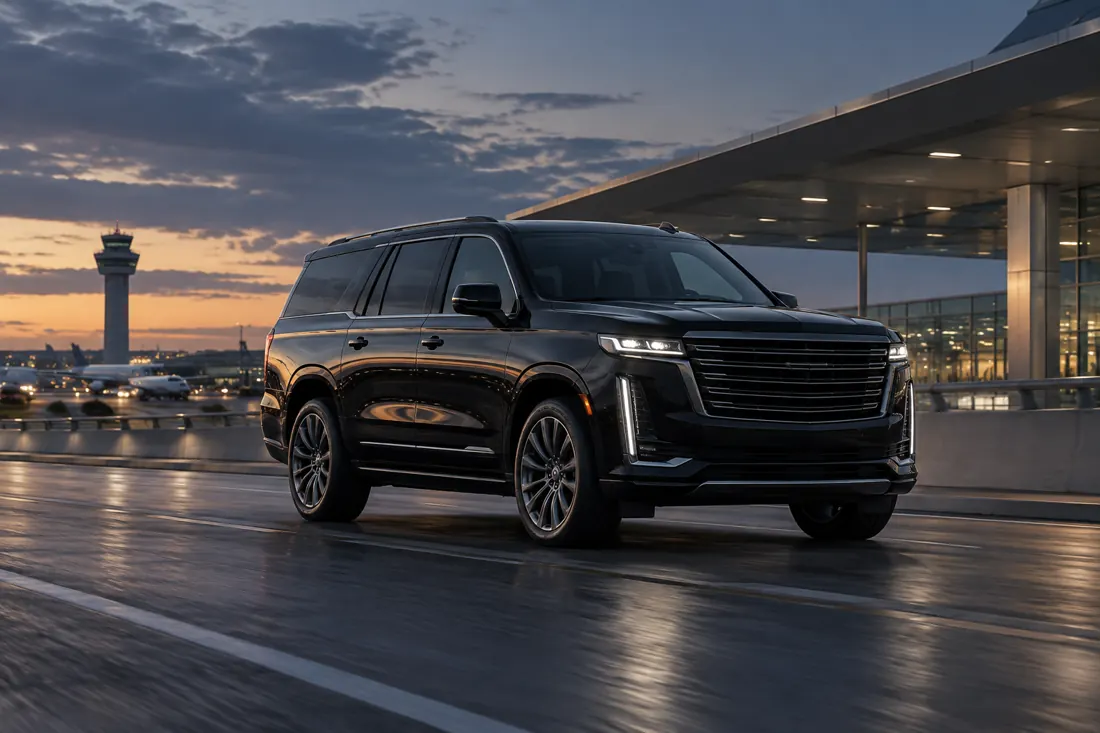 Illustrative unbranded black luxury suv